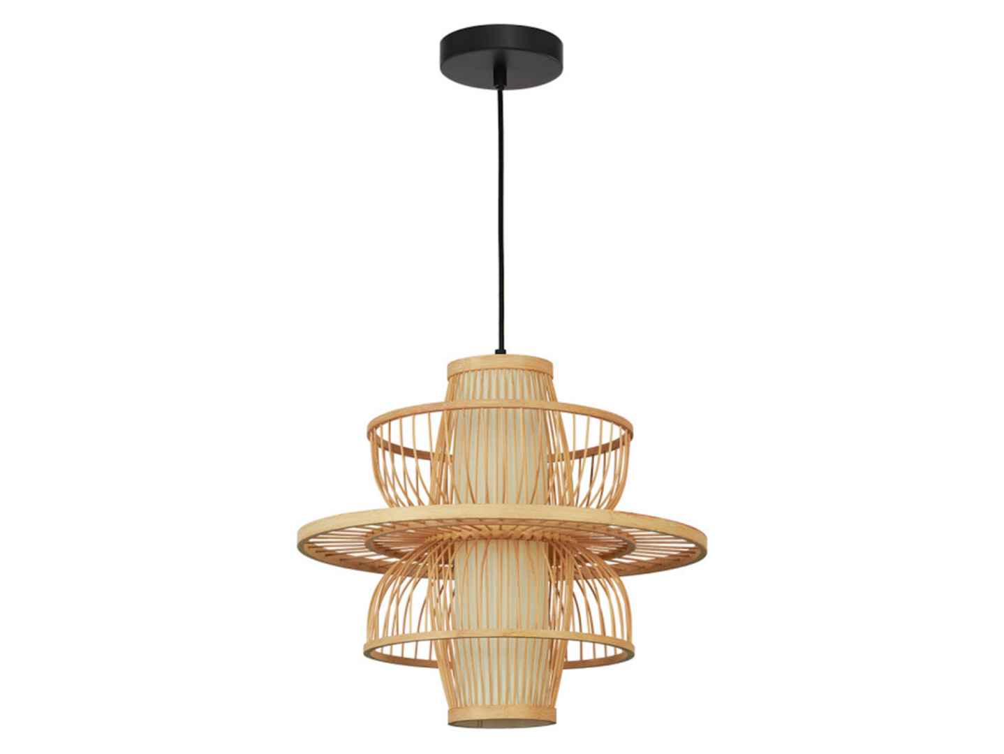 Lampa wisząca Astra rattanowa czarna