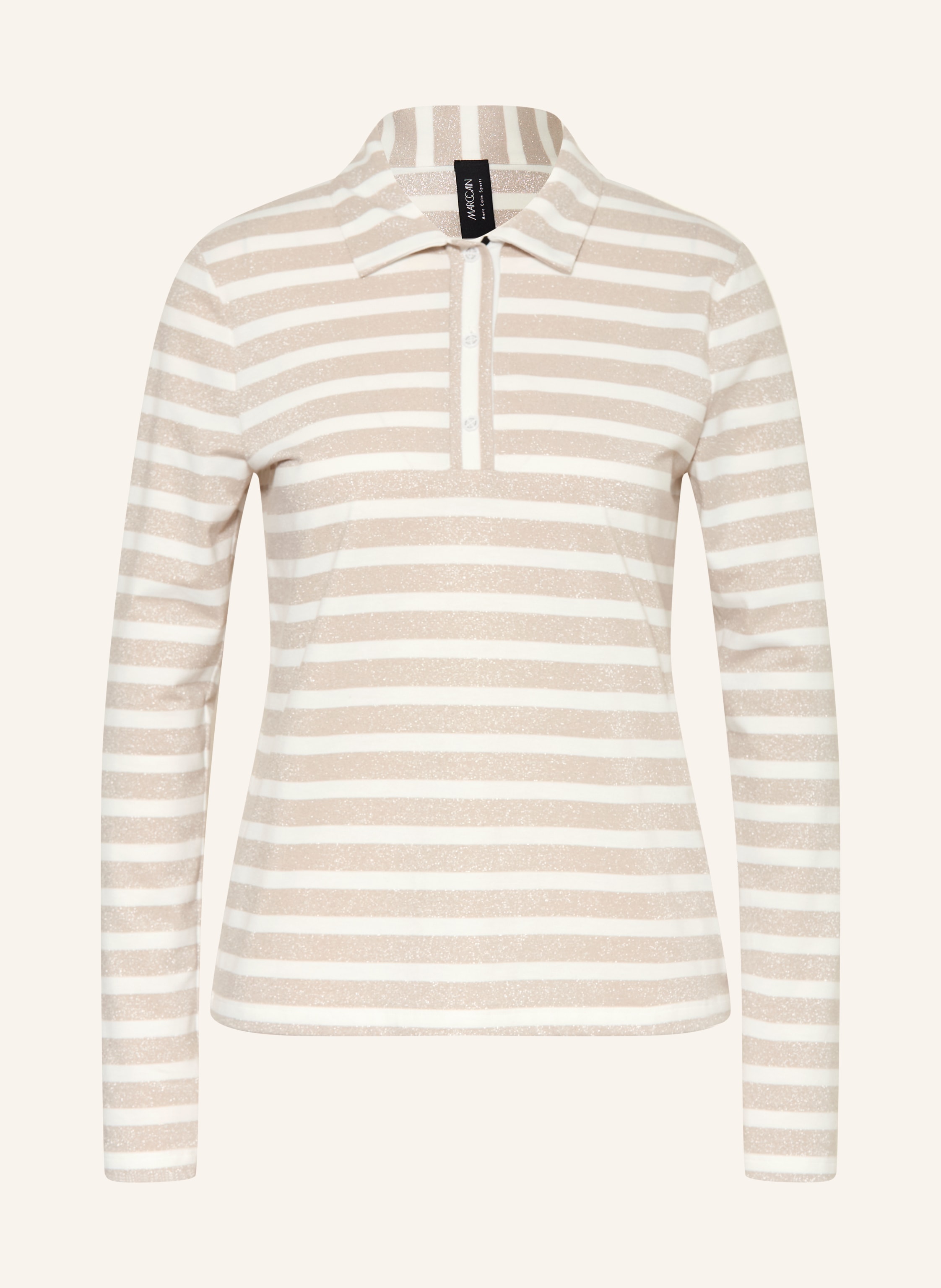 MARC CAIN Jersey-Poloshirt mit Glitzergarn