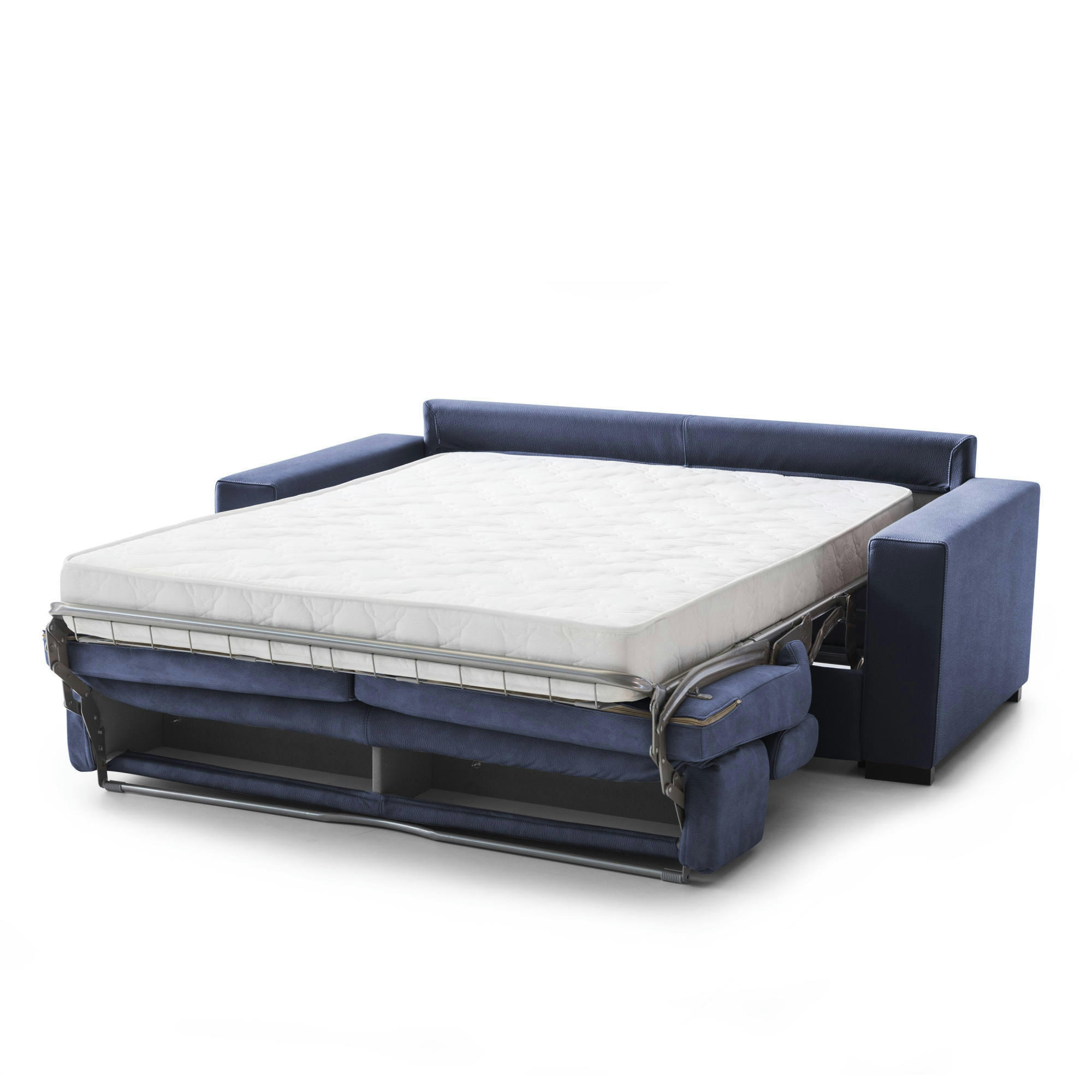 AGRIPPINA - Canapé lit 2 places en tissu bleu