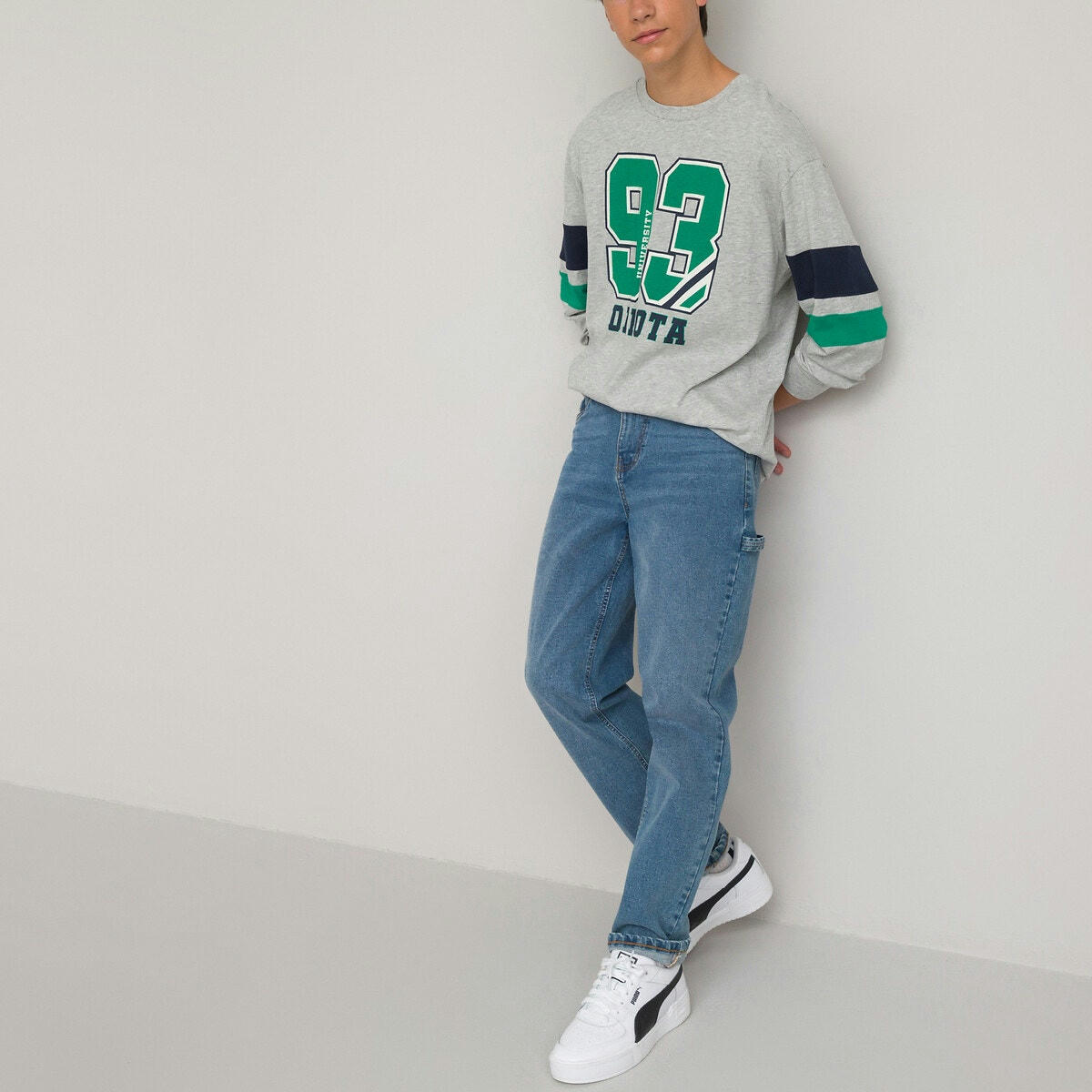 T-shirt oversize, manches longues