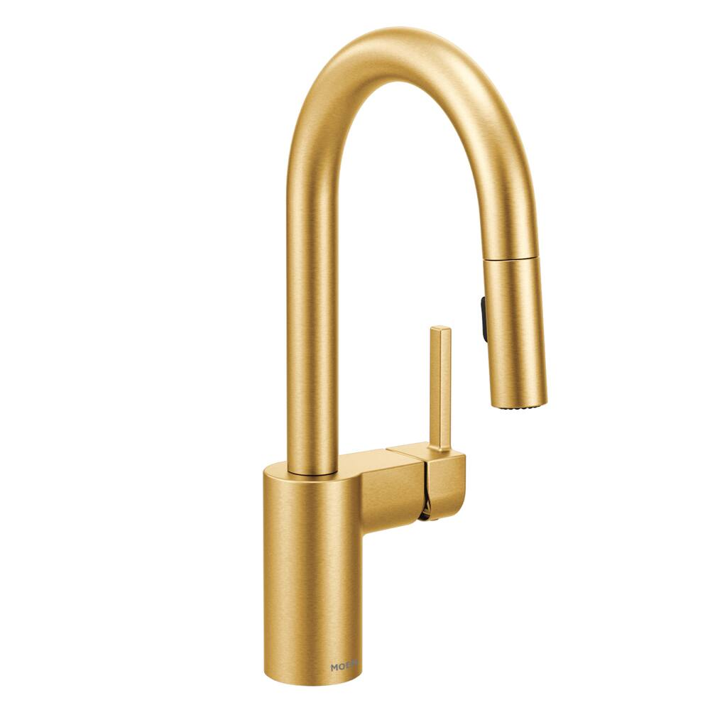 Moen® Align Single Handle High Arc Pull Down Sprayer Bar Faucet, Brushed Gold