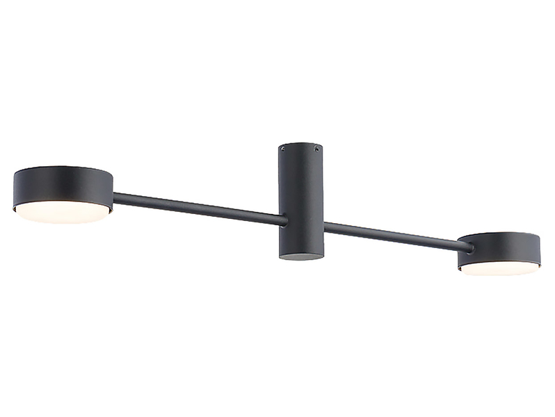 Lampa sufitowa 2-punktowa stalowa czarna