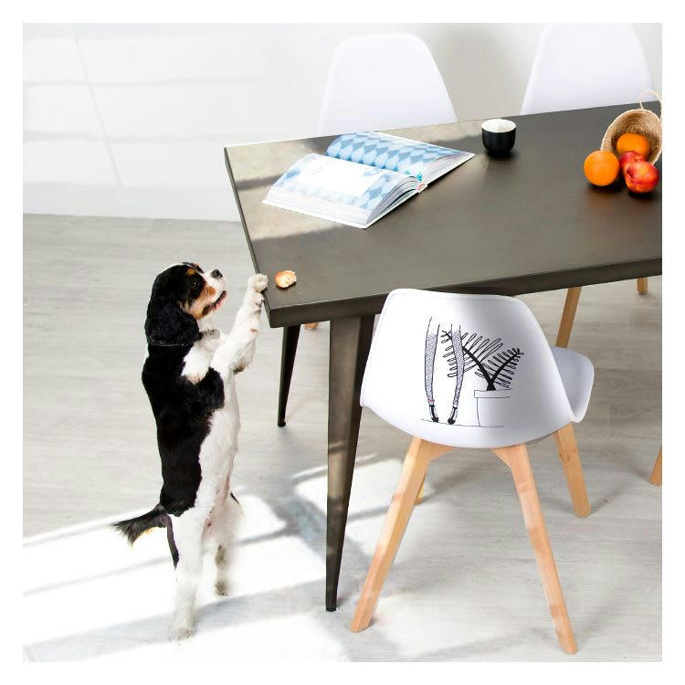 INDUS - Table rectangulaire 6 personnes en métal gris 150 cm