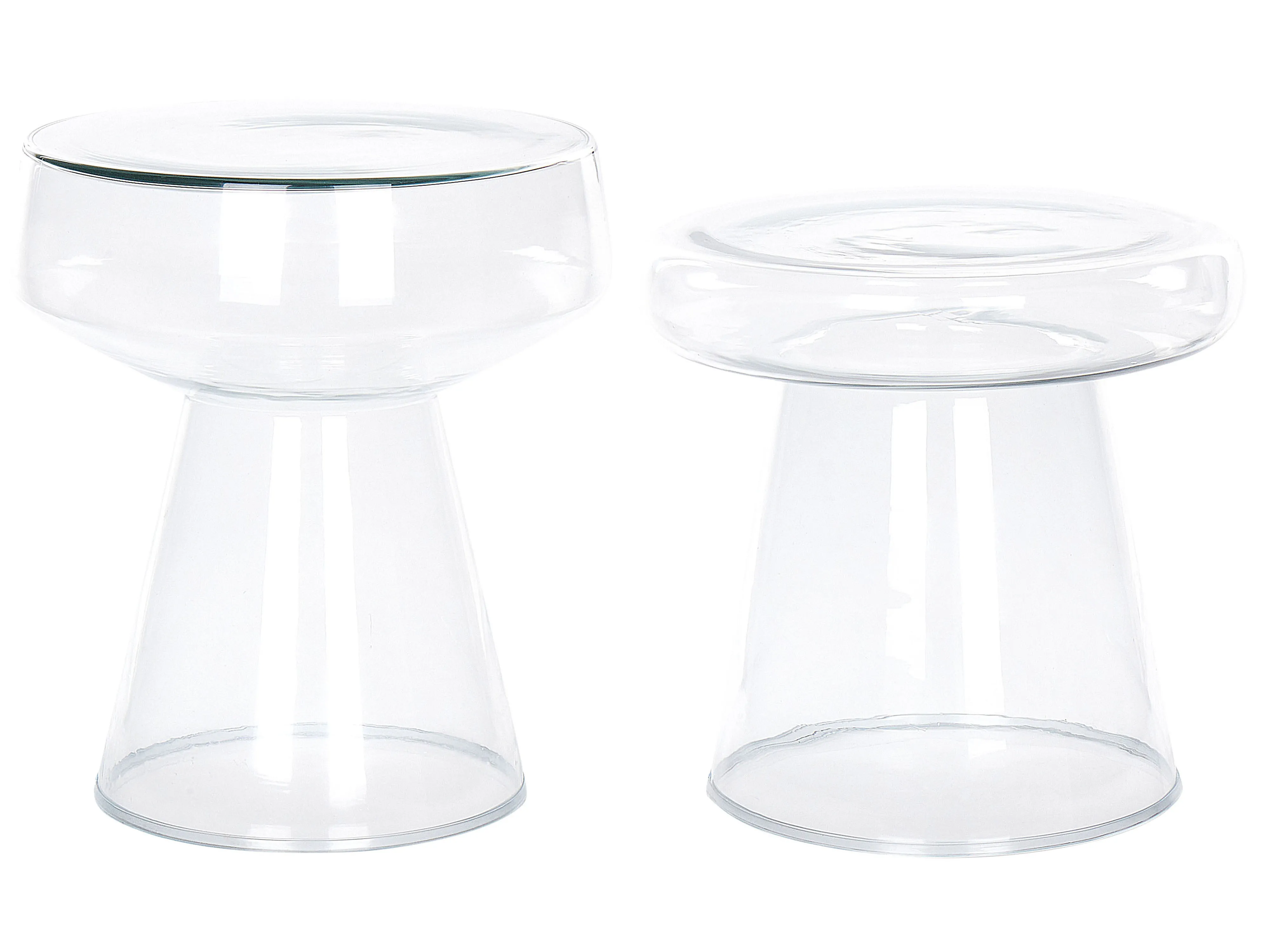 Set of 2 Side Tables LAGUNA/CALDERA Transparent