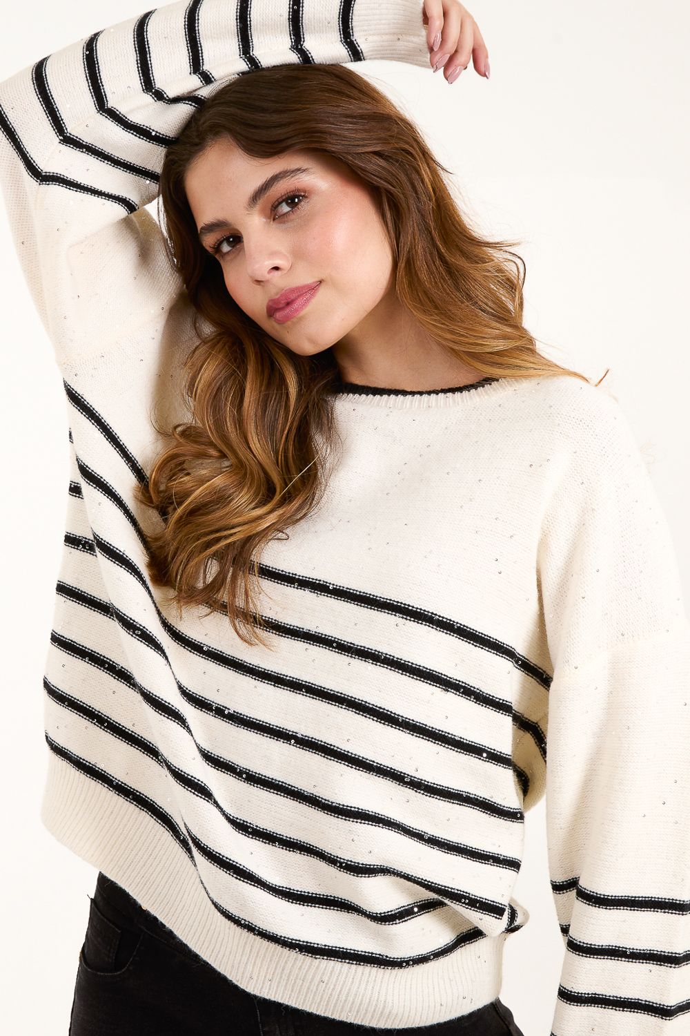 Blue Vanilla Stripe Knit Jumper