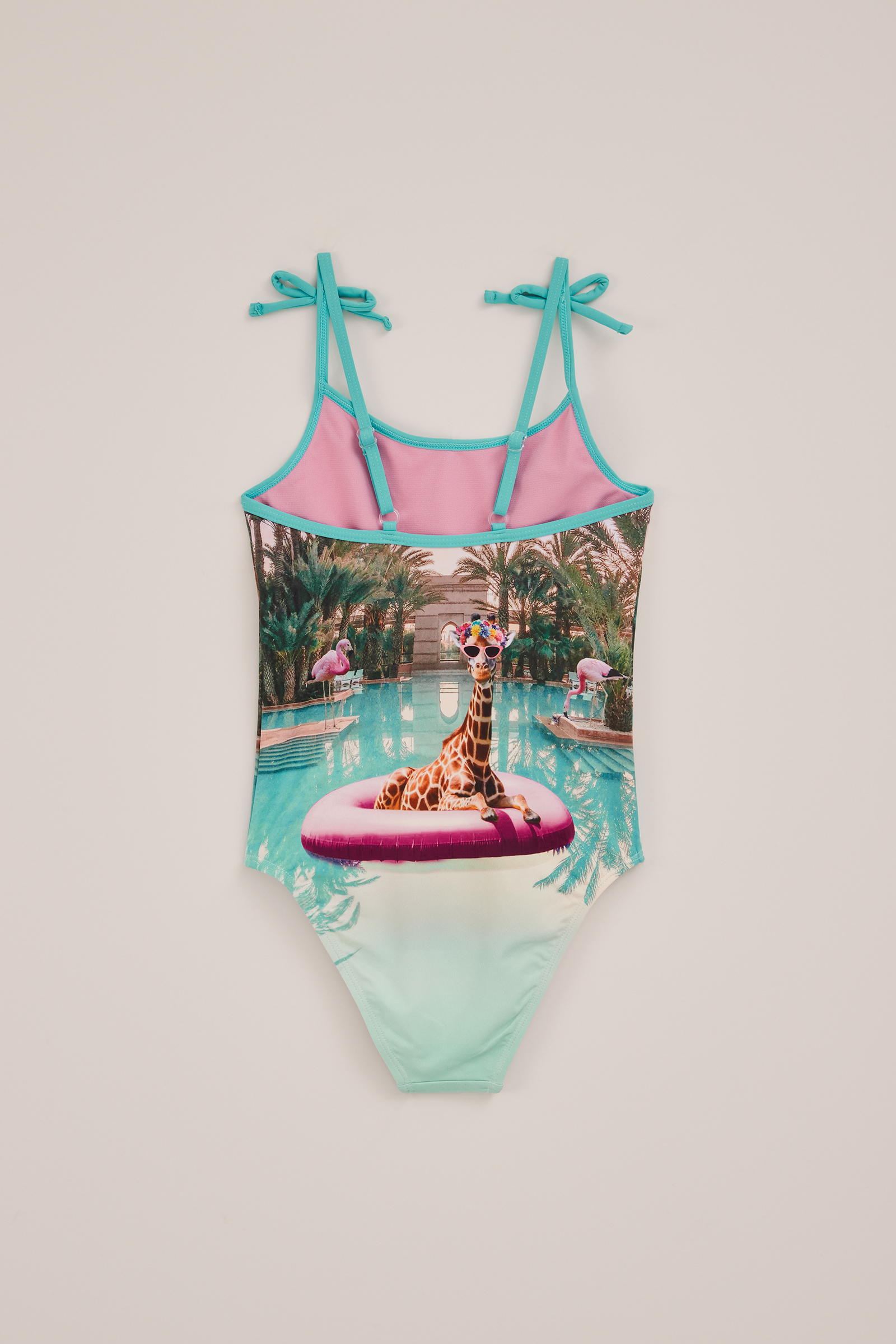 Meisjes badpak met print en strikdetails