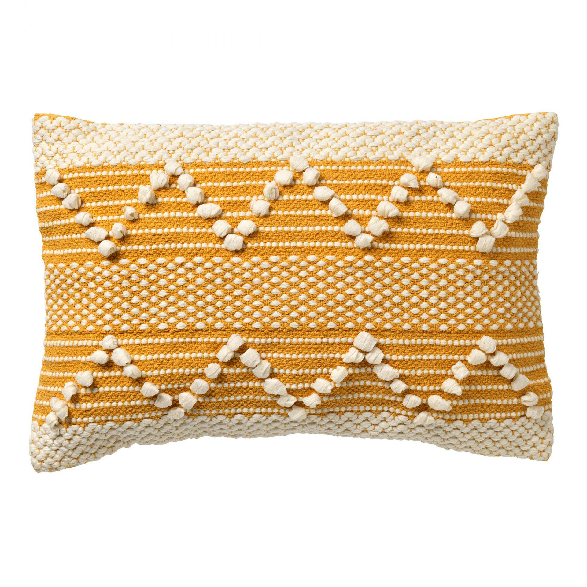 - Coussin - jaune en coton 40x60 cm avec motif
