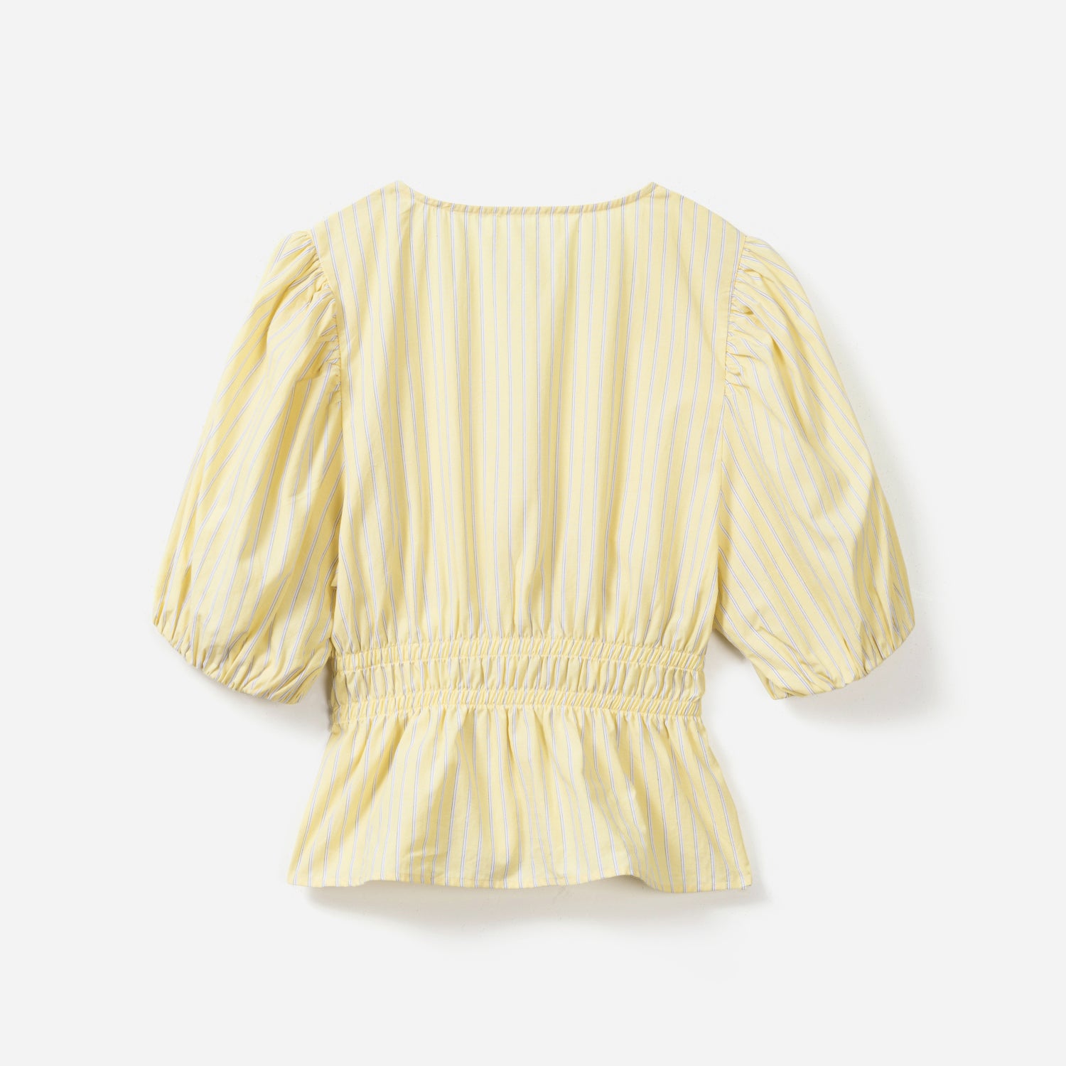 Blouse TEXTO jaune motif rayures taille élastiquée