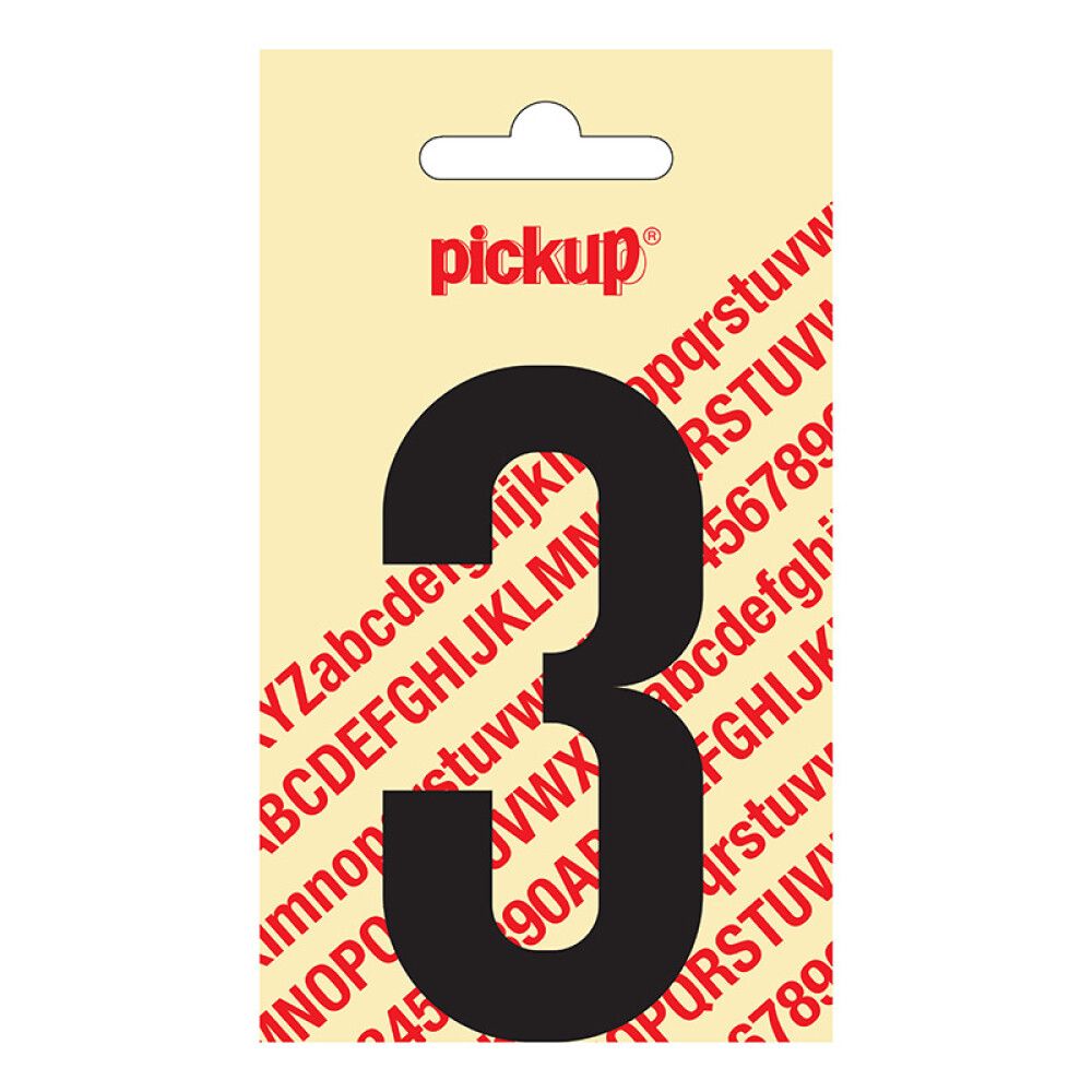 NUMMER PICKUP NOBEL 3 SVART 90 MM SELVKLEBENDE