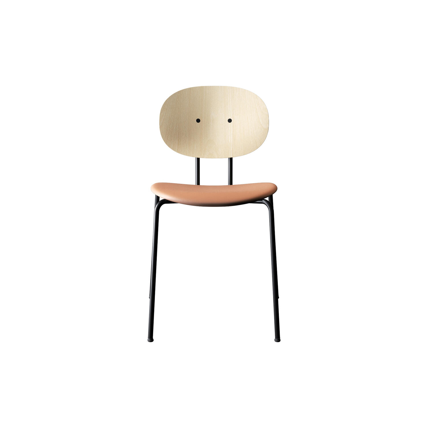 PIET HEIN Chair, hvidpigmenteret eg/Silk Cognac