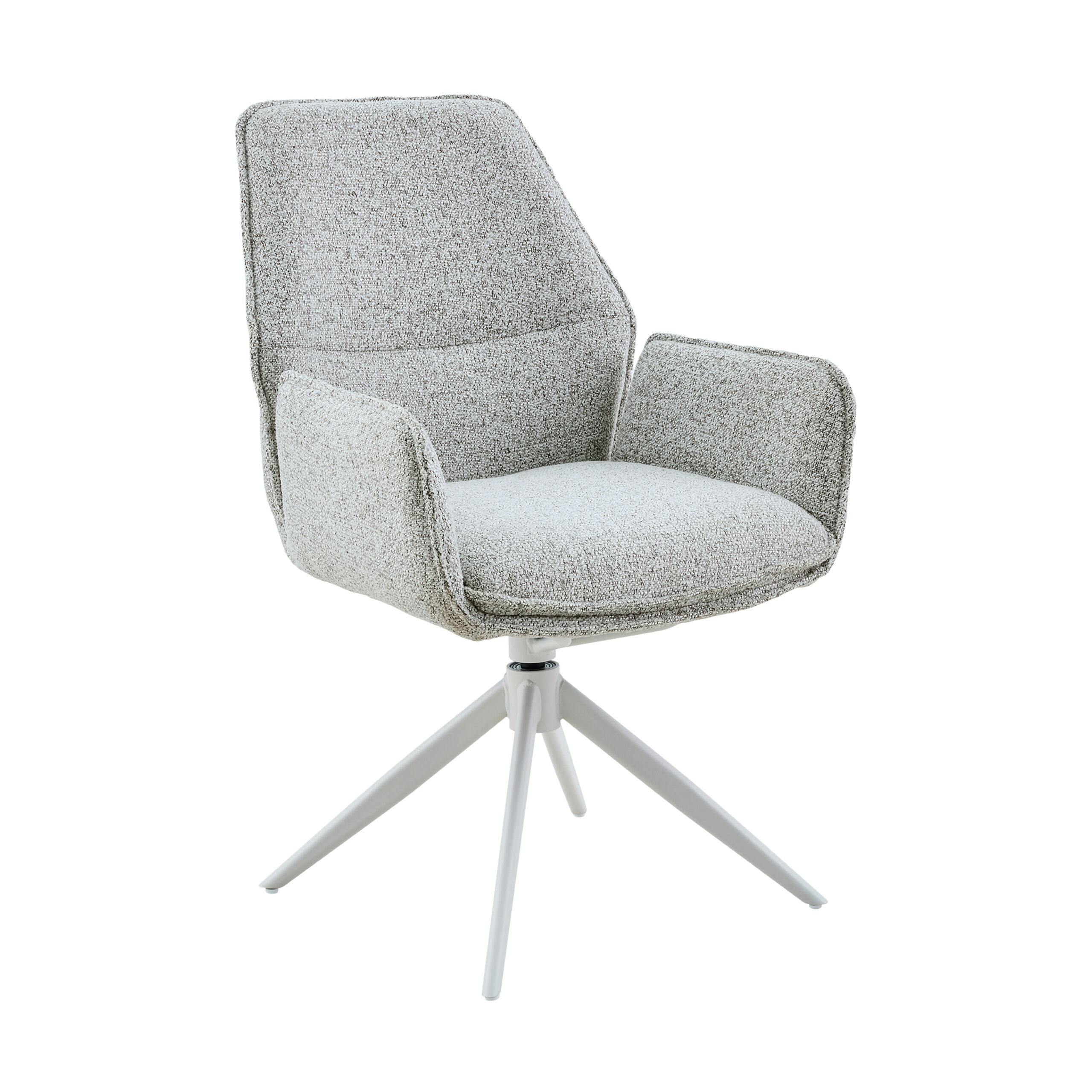 Chaise gris clair chiné pivotante à accoudoirs (lot de 2) CORTINA
