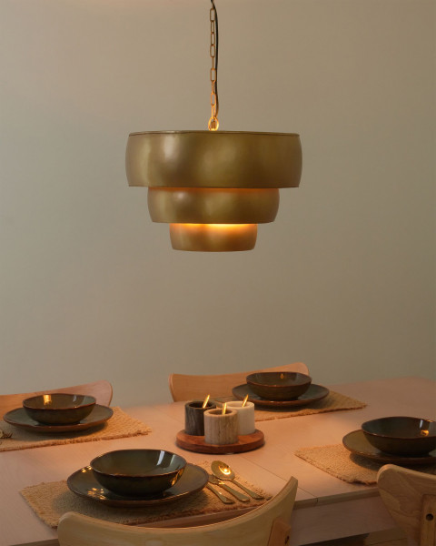 Lampa wisząca sufitowa ręcznie robiona złota