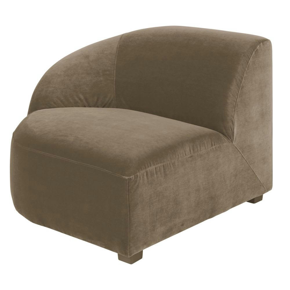 Virgile - Accoudoir gauche pour canapé modulable en velours beige