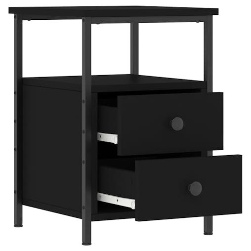 NNEVL Bedside Cabinet Black 34x35.5x50 cm Engineered Wood
