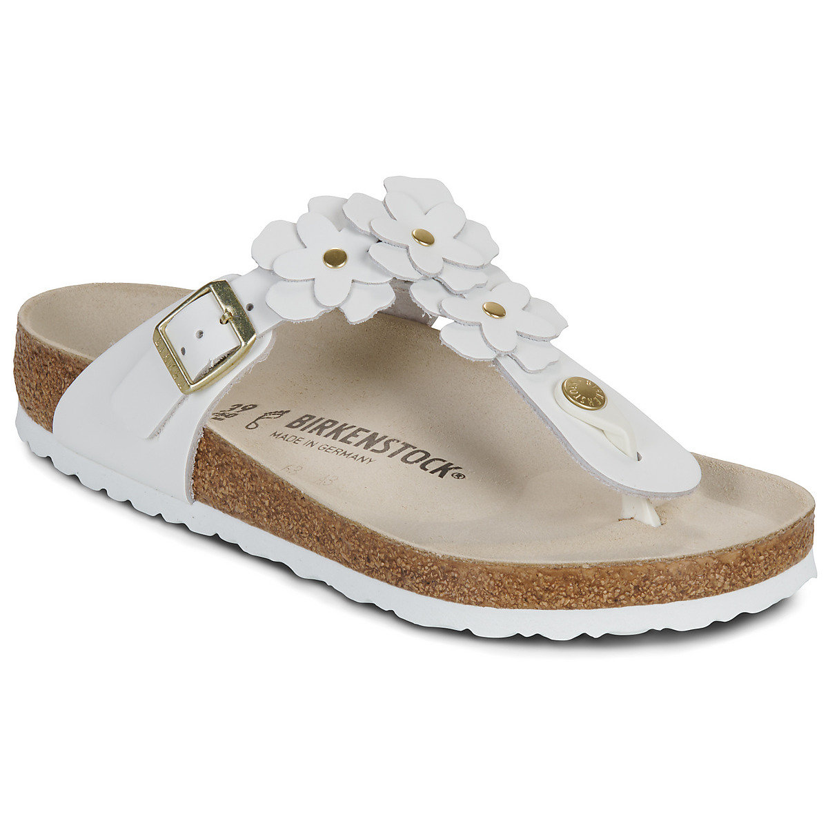 BIRKENSTOCK - Gizeh - Smooth / Leather / Flower / White / Regular