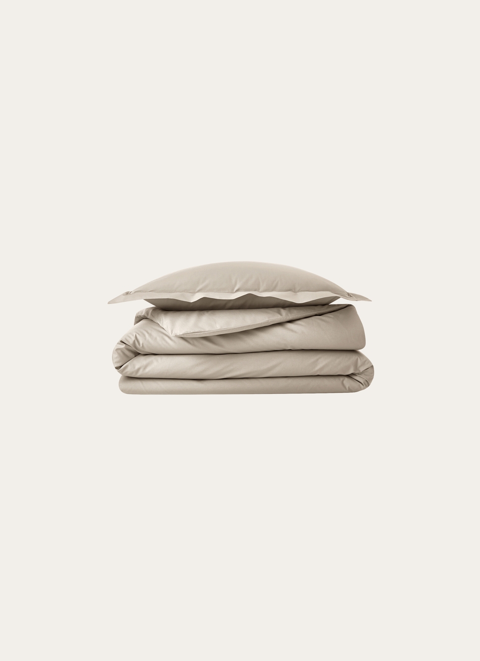 HOUSSE DE COUETTE UNIE EN PERCALE DE COTON SABLE