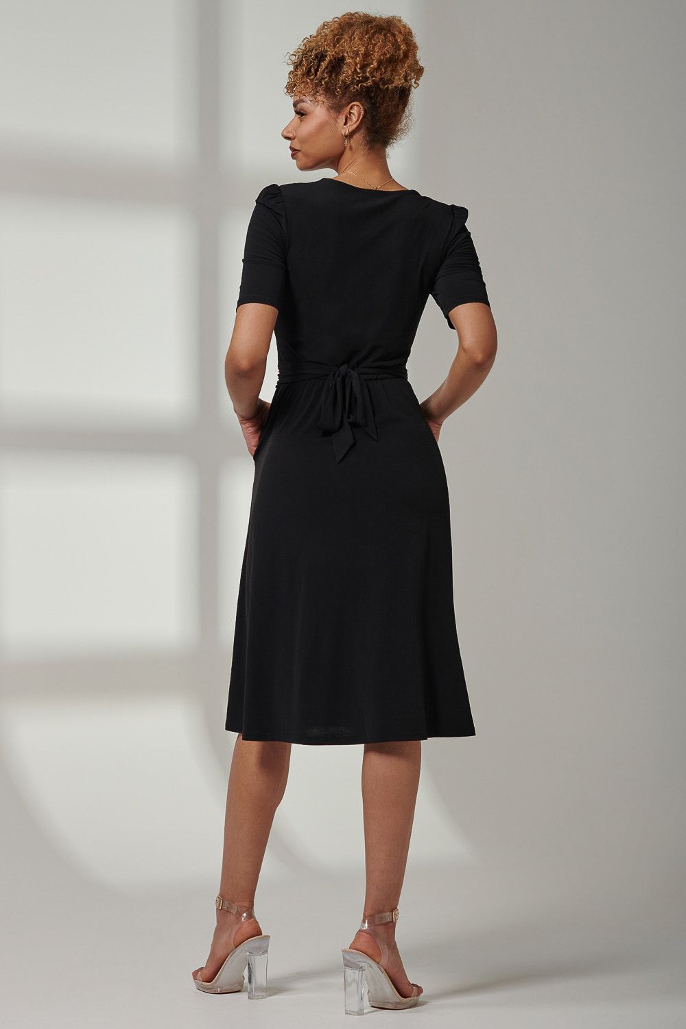 Jolie Moi Bianca Half Sleeve Jersey Midi Dress