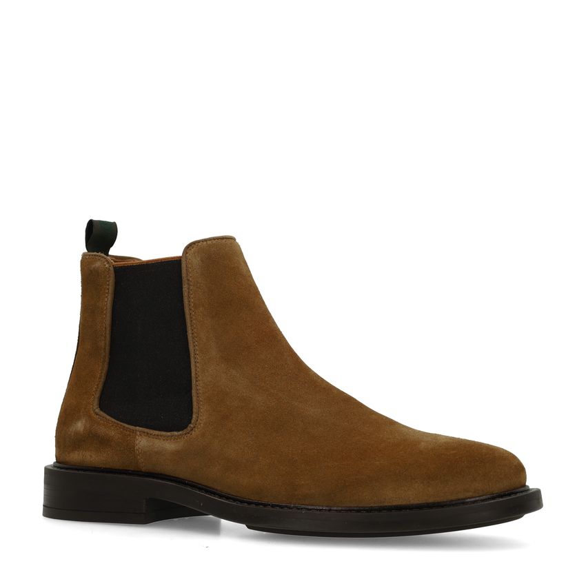 Manfield Cognac suède chelsea boots