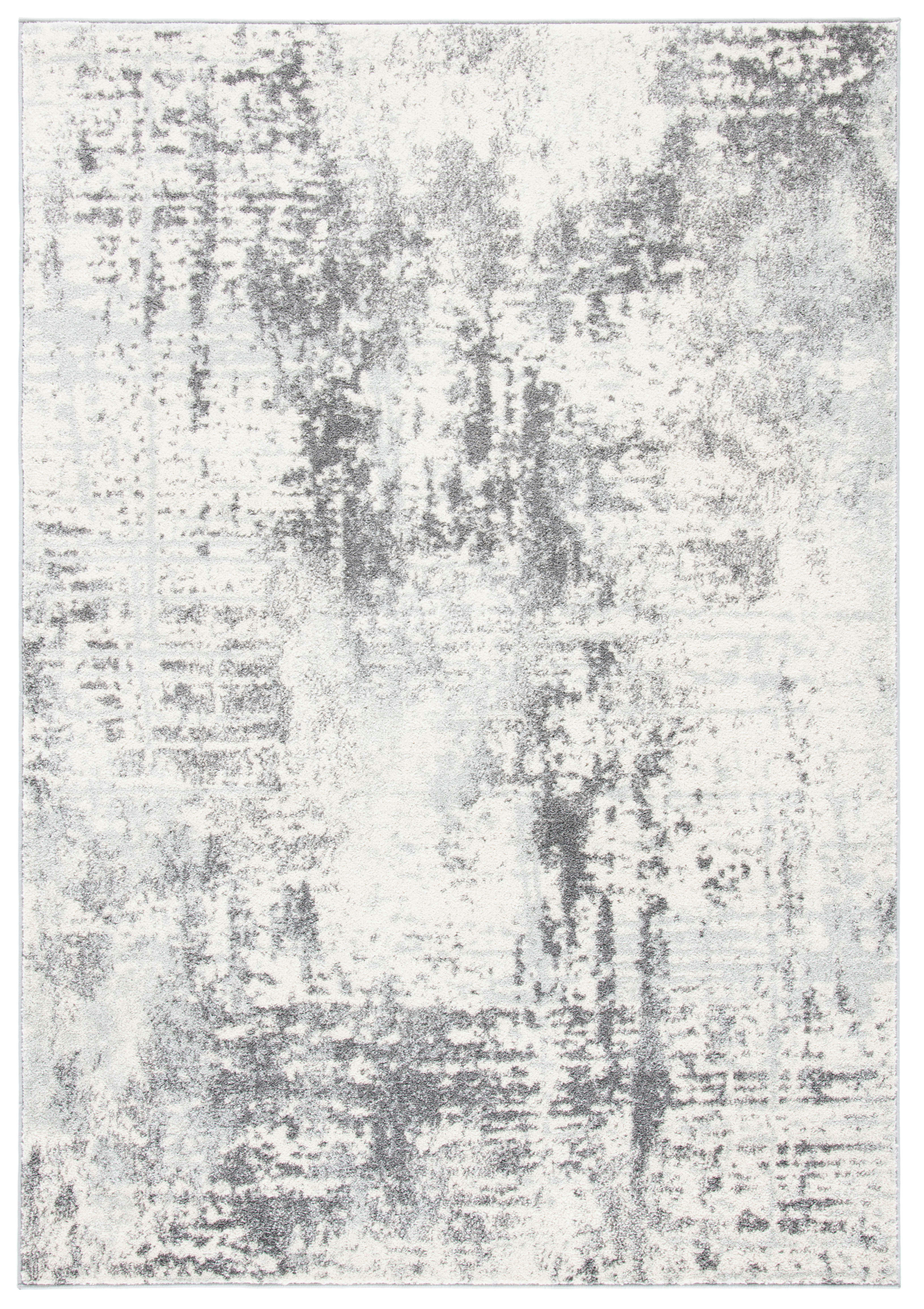 TULUM - Tapis de salon interieur en  ivoire & gris charbon, 91 x 152 cm