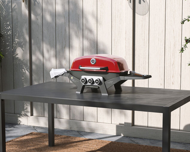 Ziggy Elite Triple Grill LPG BBQ - Chilli Red