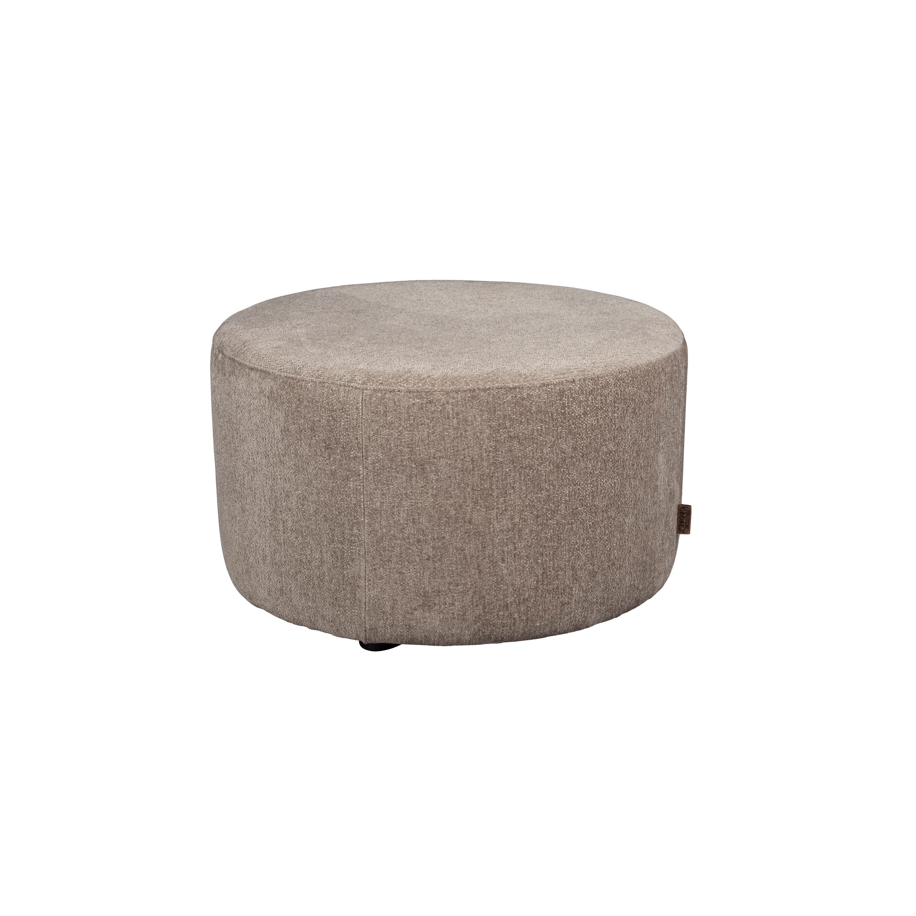 Dutchbone Rocca Poef Cappuccino - Lichtbruin