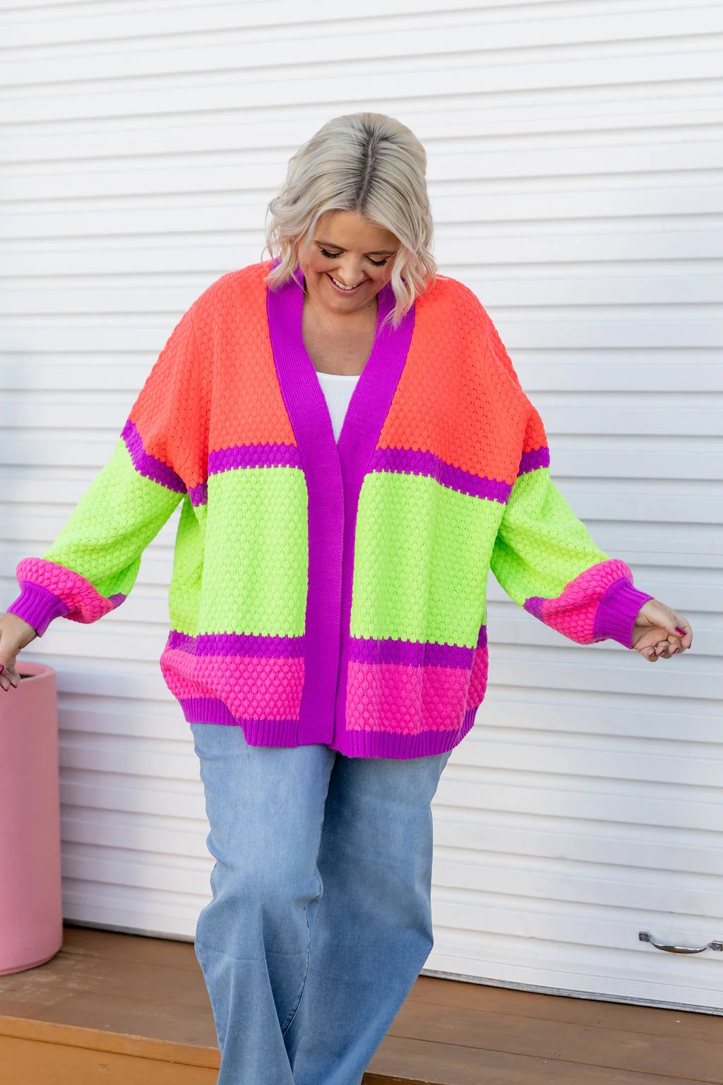 Marbelle Knit Cardigan in Fluro Mix