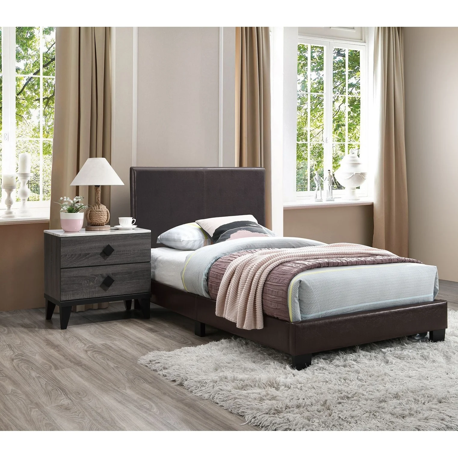 Poundex Platform Twin Bed