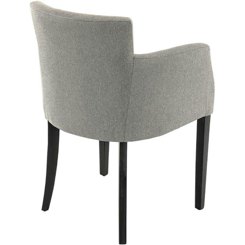 MADISON - Fauteuil moderne structure en hêtre et revêtement tissu gris