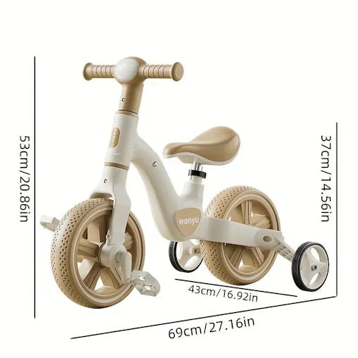NNEOBA Kids Balance Trike with Training Wheels (2-in-1)