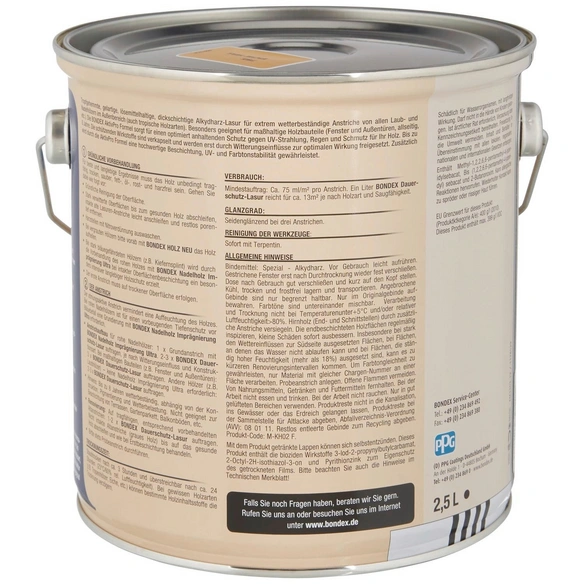 Dauerschutzlasur, eiche hell, lasierend, 2.5l
