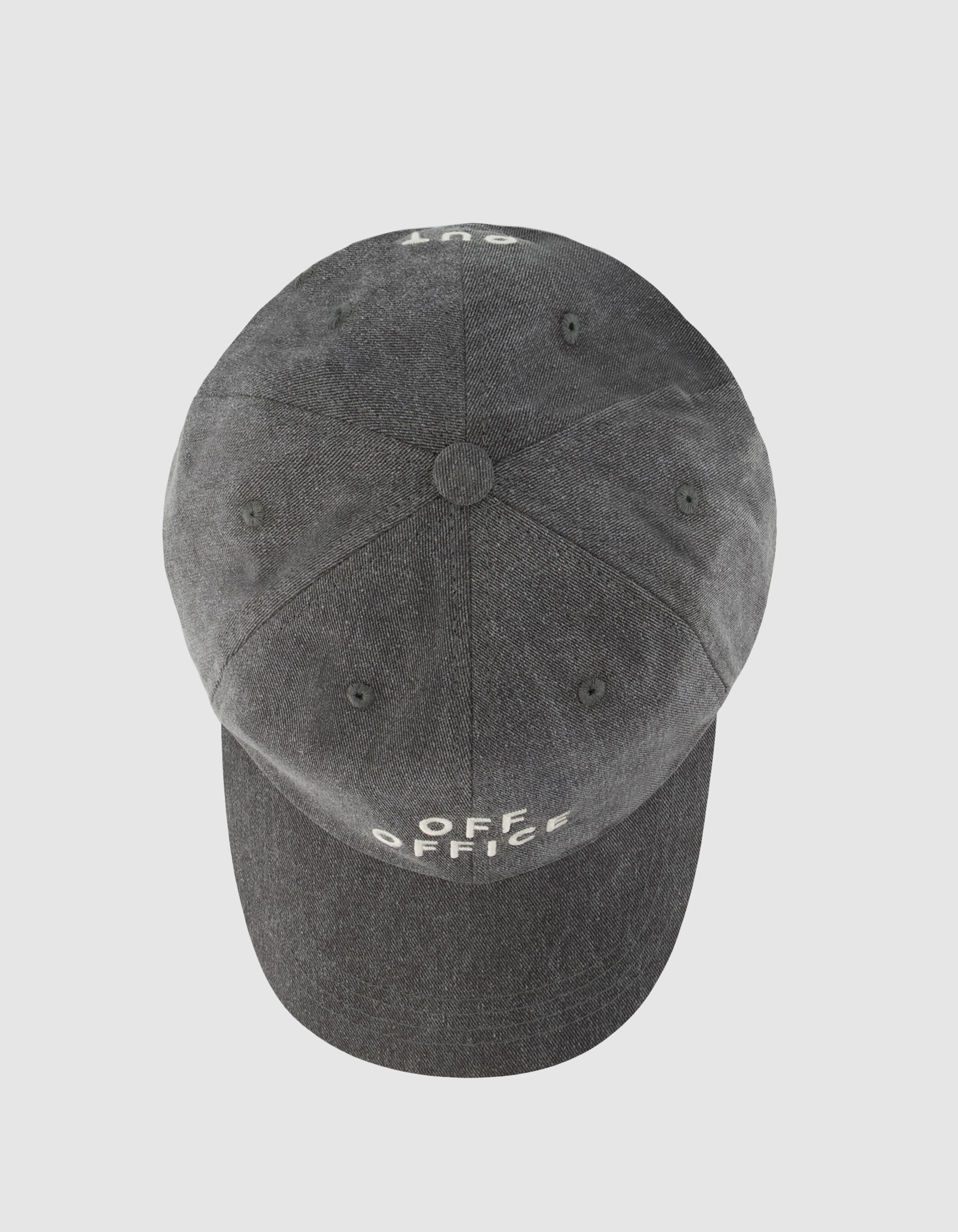 Casquette en jean noir délavé broderies messages Femme