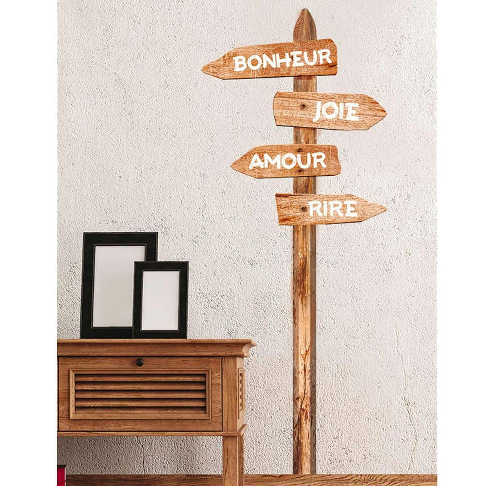 DIRECTIONS - Autocollant mural panneaux de directions 120x48cm