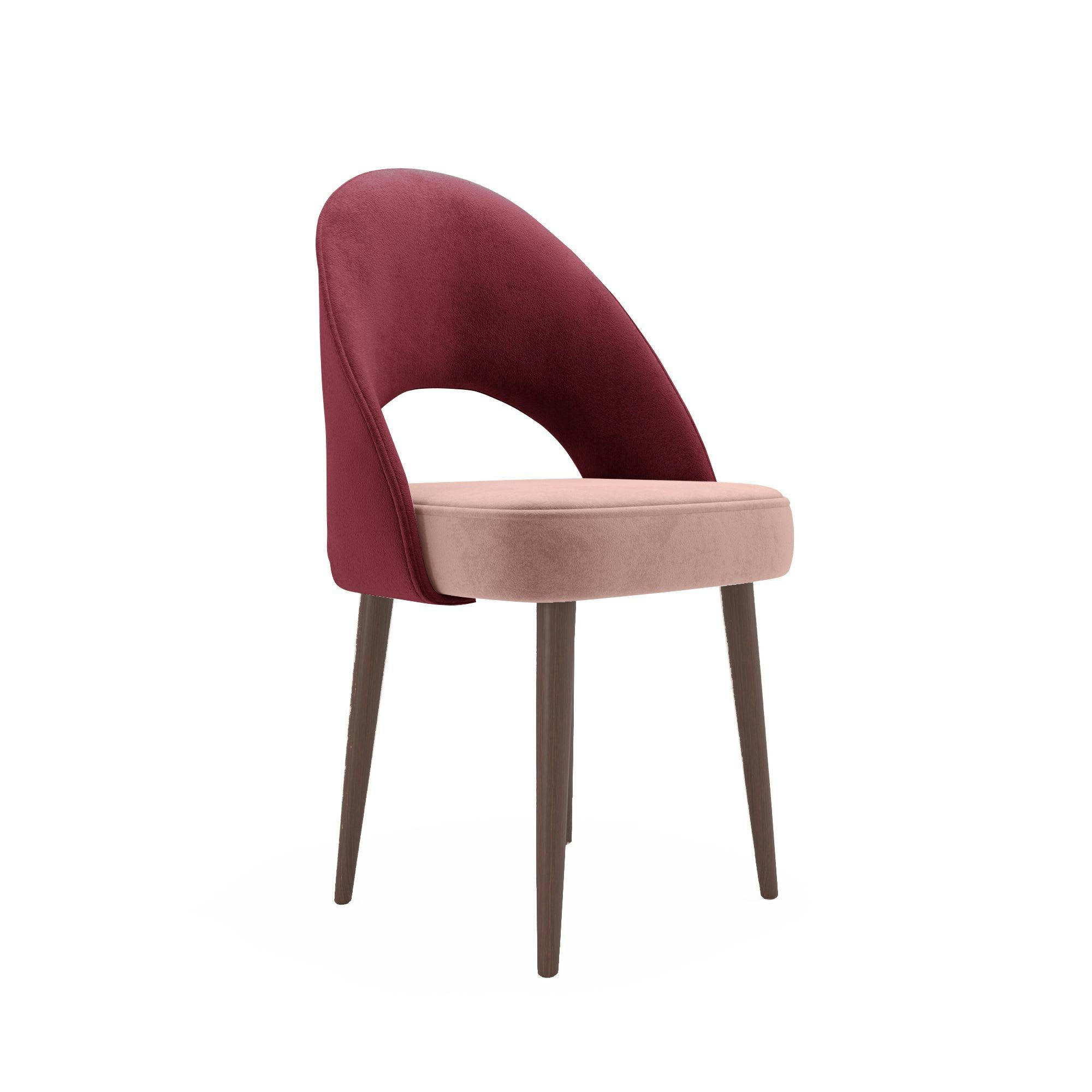 SAORI - Chaise en velours bicolore rouge et rose