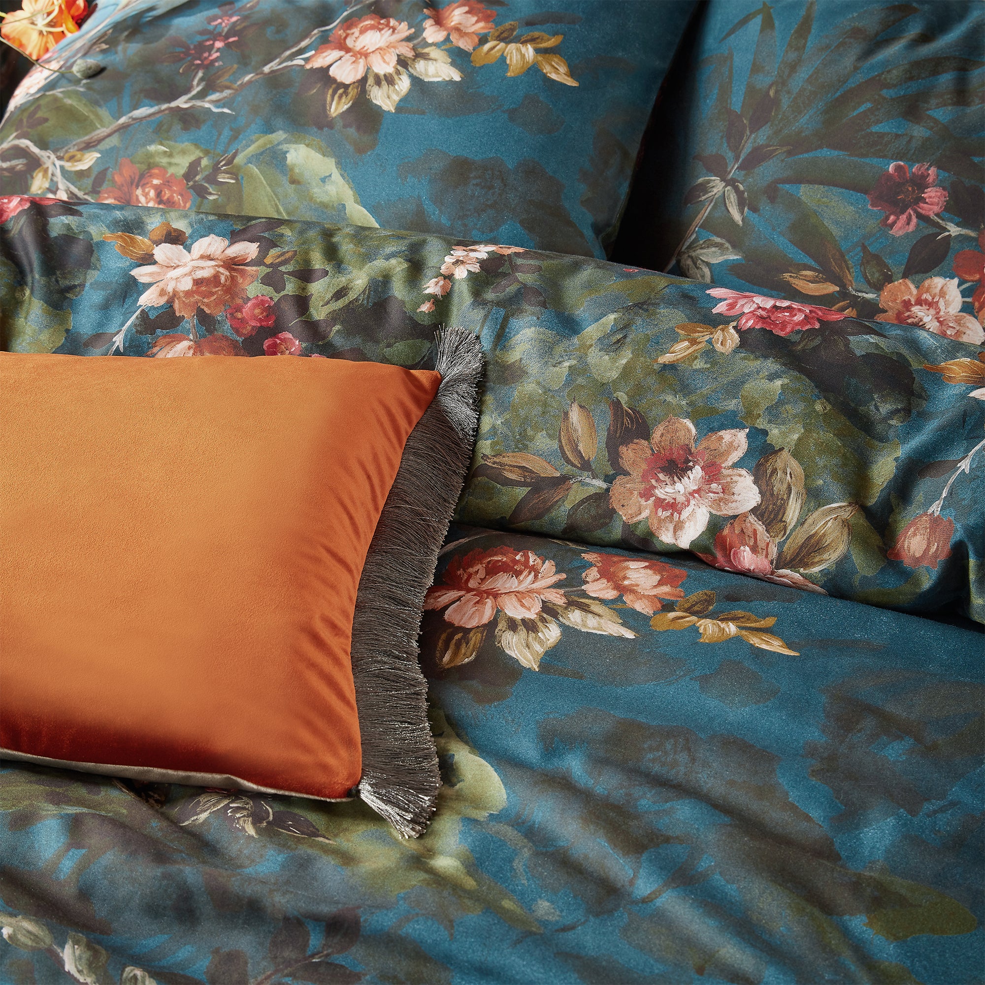 Graham & Brown Sierkussen met ritssluiting Franje Glanzend - Burnt Orange 40x60cm