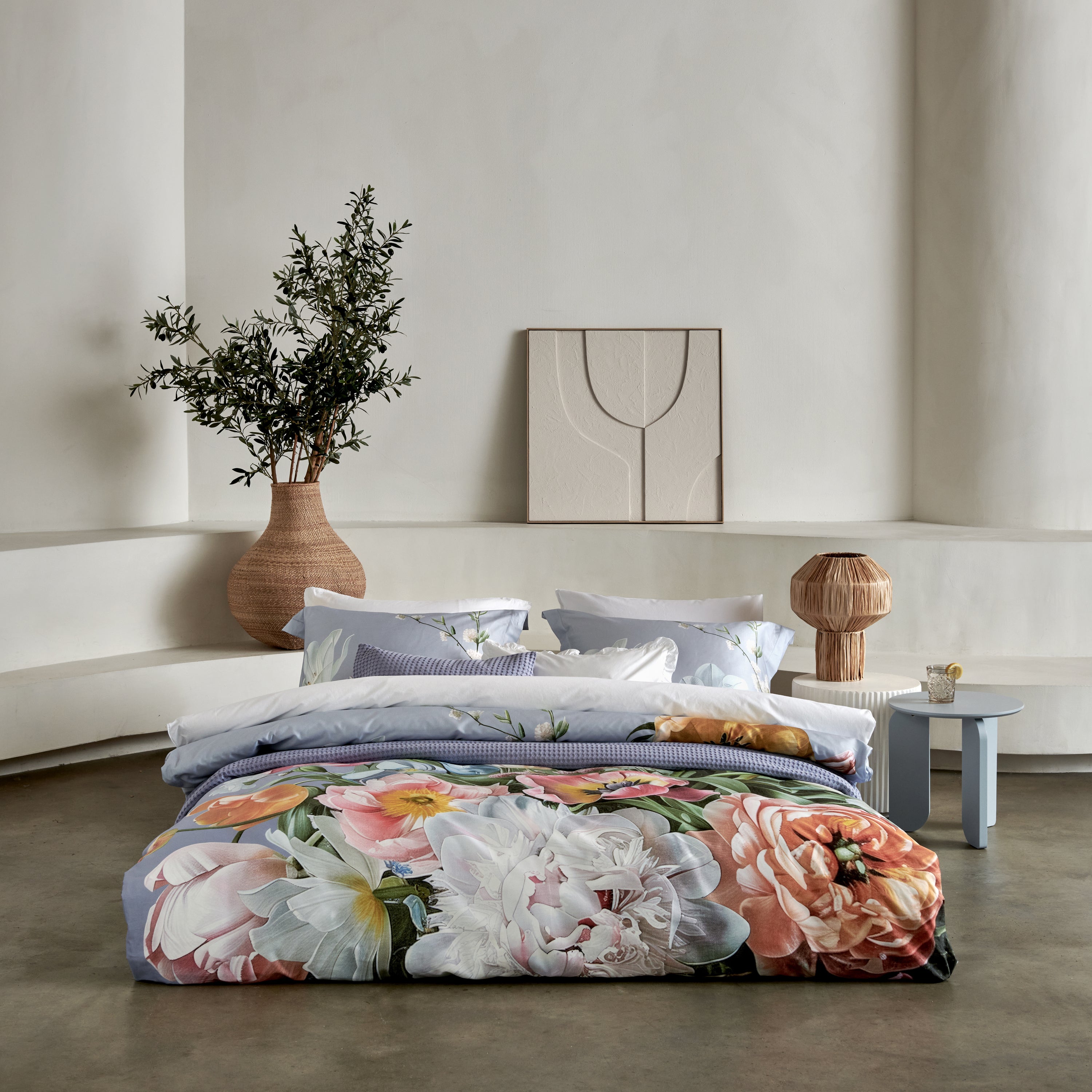 Vandyck Fleur Festive Dekbedovertrek 140x200/220 cm - Lavender Blue