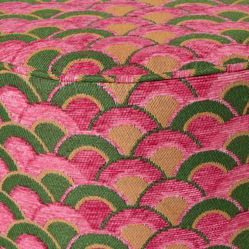 Poef mabel - roze/groen - &Oslash;35x39 cm