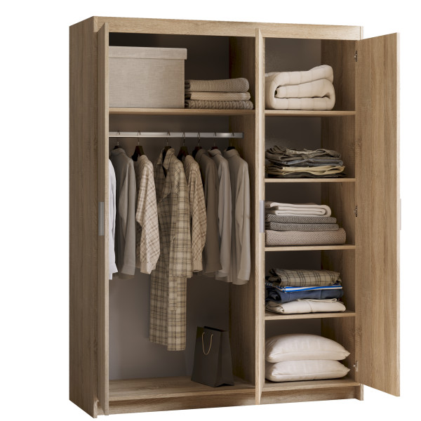 Szafa modułowa z lustrem 133 cm KUBA dąb sonoma