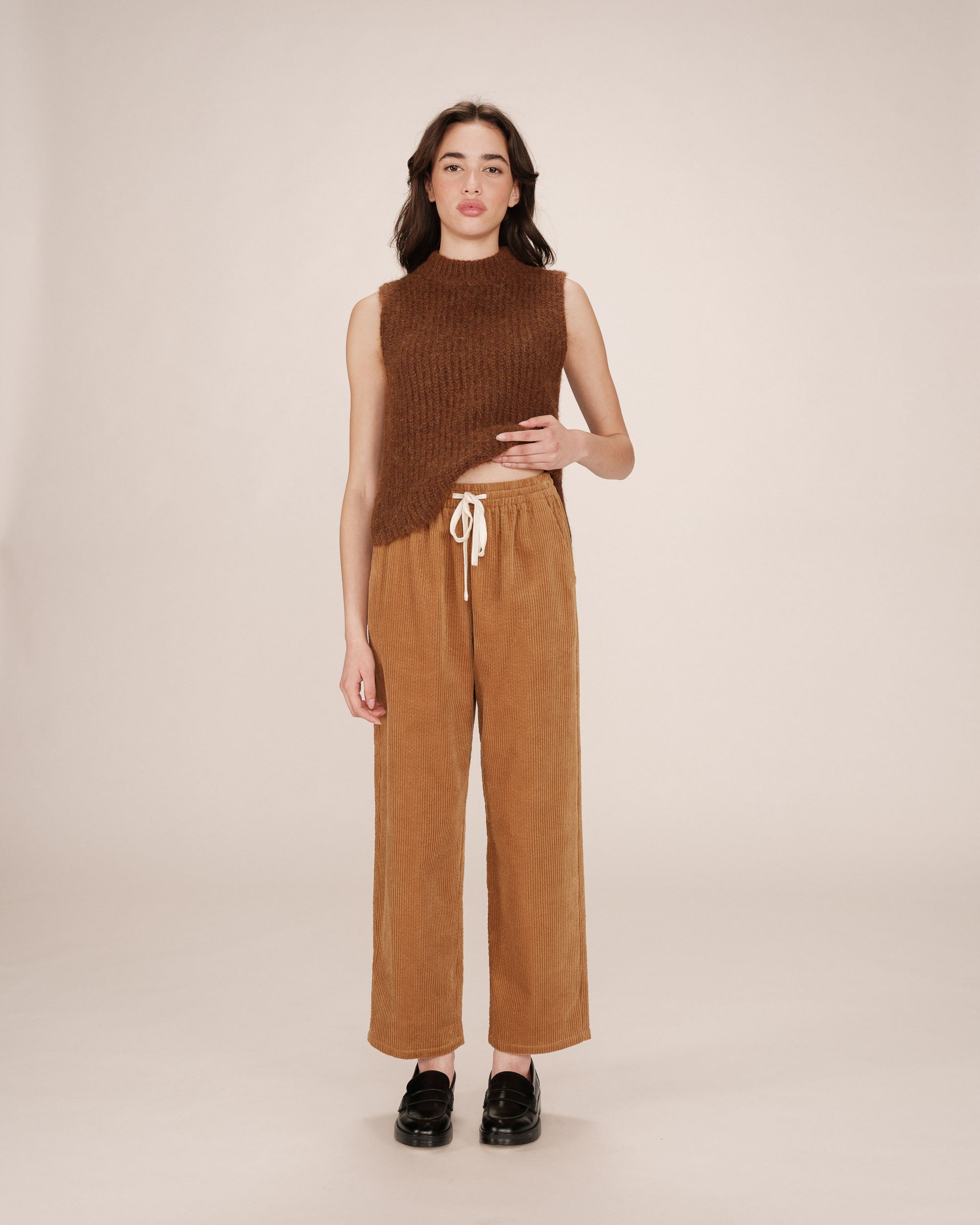 Pantalon large velours ocre Liberty