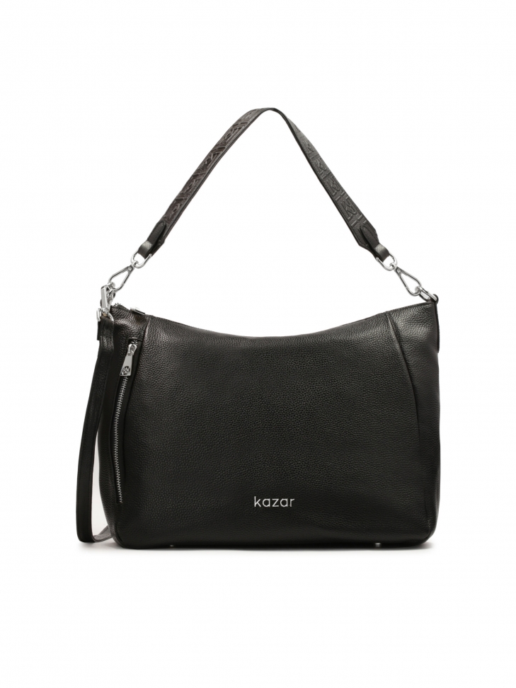 Black shoulder bag with a loose fit