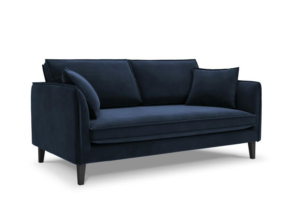 PROVENCE - Canapé 3 places en velours bleu foncé