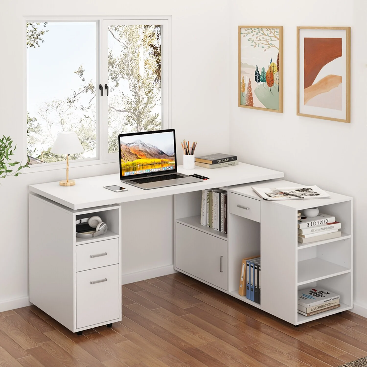 57.3W L-Shape Desk Coumputer Desk Office Desk For Working Studing