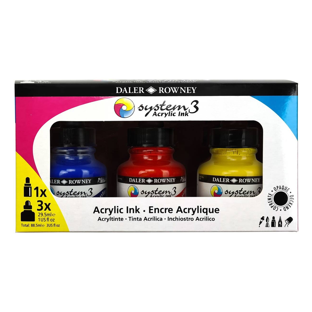 Daler-Rowney System3 Starter Ink Set 3 Pack