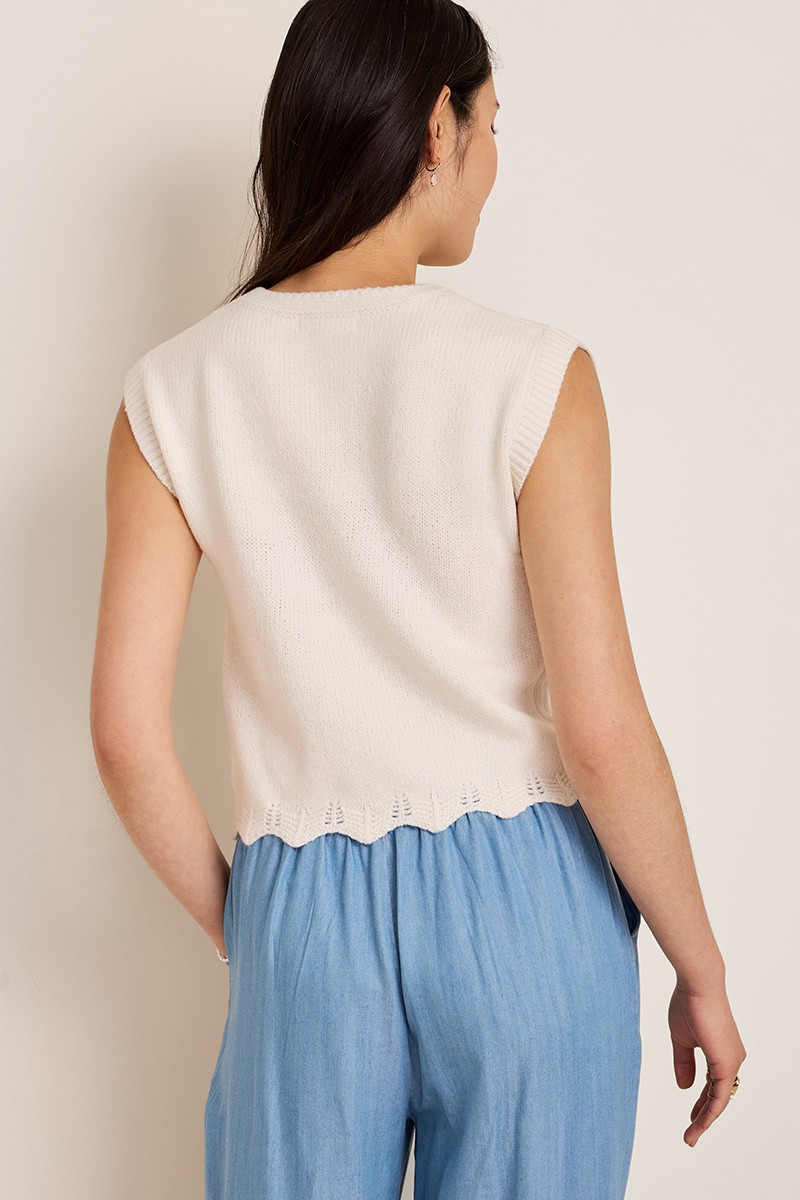 Angie Floral Cable Knit Sweater Tank