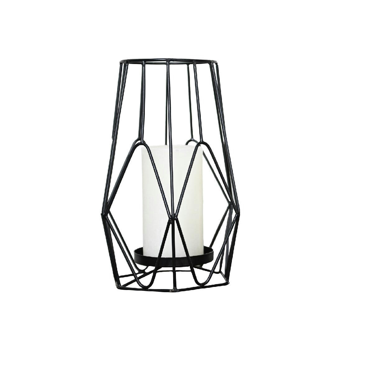 KEHRA BLACK - Photophore en métal 25 cm