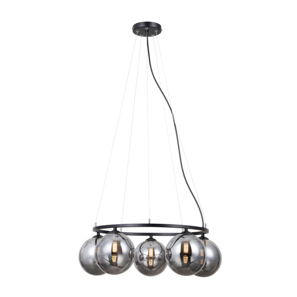 Lampa wisząca czarna matowa MOLITE 5xG9x5W wym: 120x58x58 cm Italux
