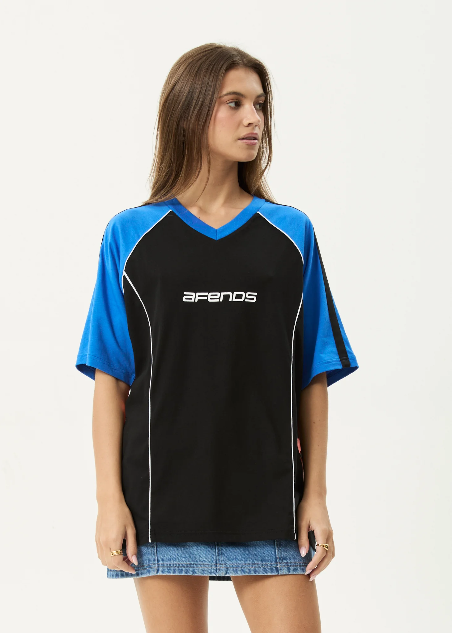 AFENDS Womens Fire Play - Oversized Tee - Black