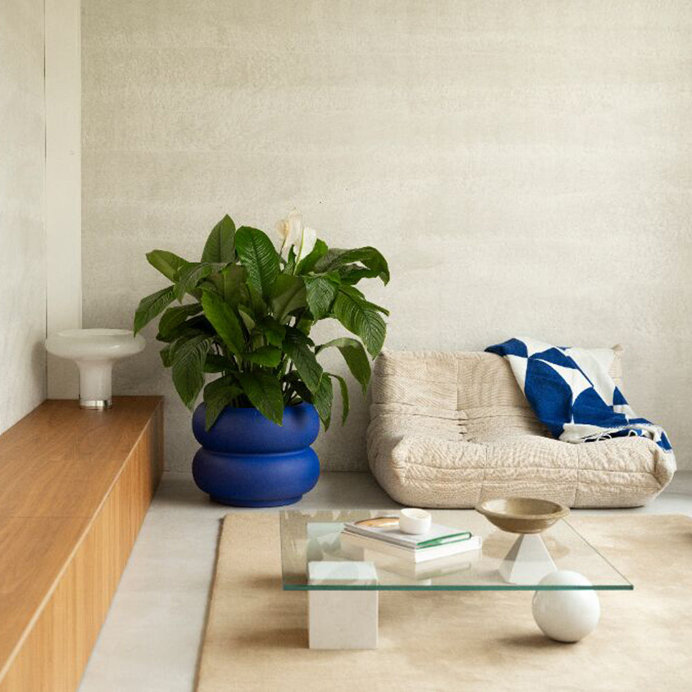 Elho Amber Roll Low 60 - Royal blue - Ø 60 x H 46 cm - Binnen en Buite