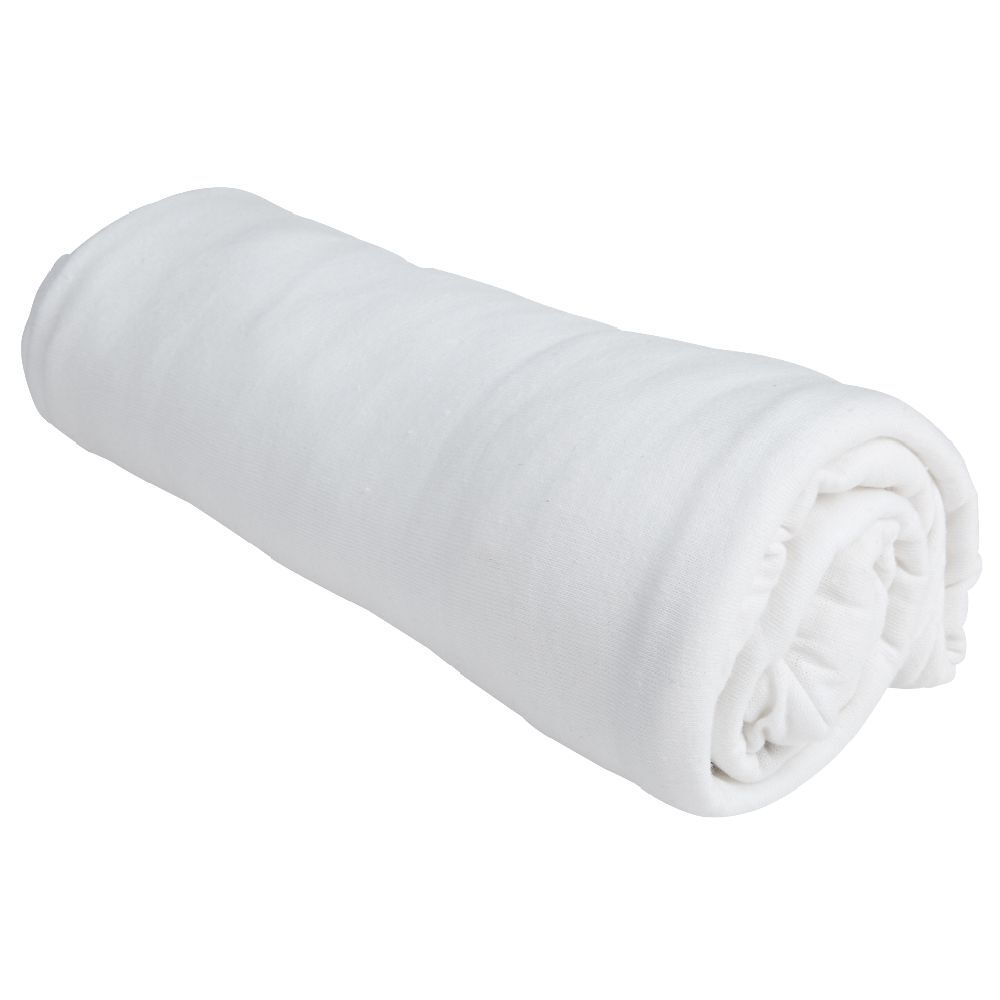 Drap housse blanc 1 personne 90x190cm