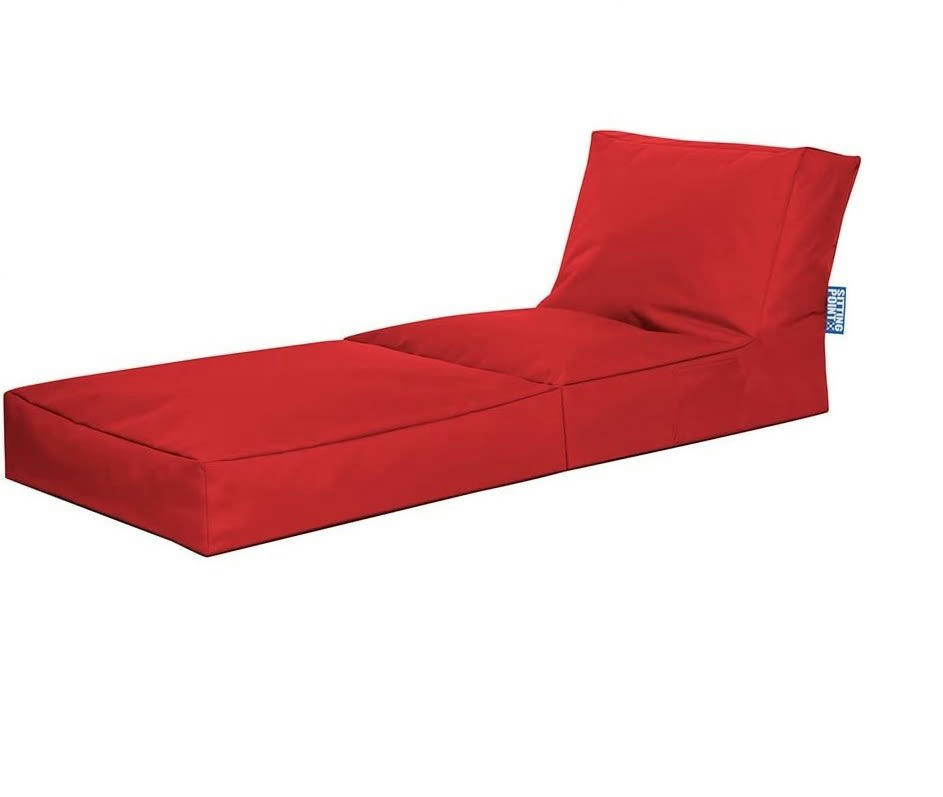 TWIST - Pouf extérieur uni rouge dépliable 70x80x90