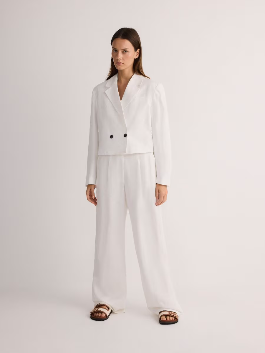 Linen Rich Trousers With Viscose Blend